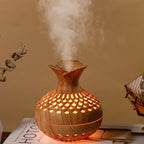 Wood Grain Vase Humidifier Household Electric Ultrasonic Air Humidifier Desktop Essential Oil Diffuser Air Purifier Home Room