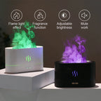 USB Desktop Flame Aroma Diffuser Humidifier 7 Colors Simulation Light Aromatherapy Air Purifier for Bedroom/Essential Oil Set