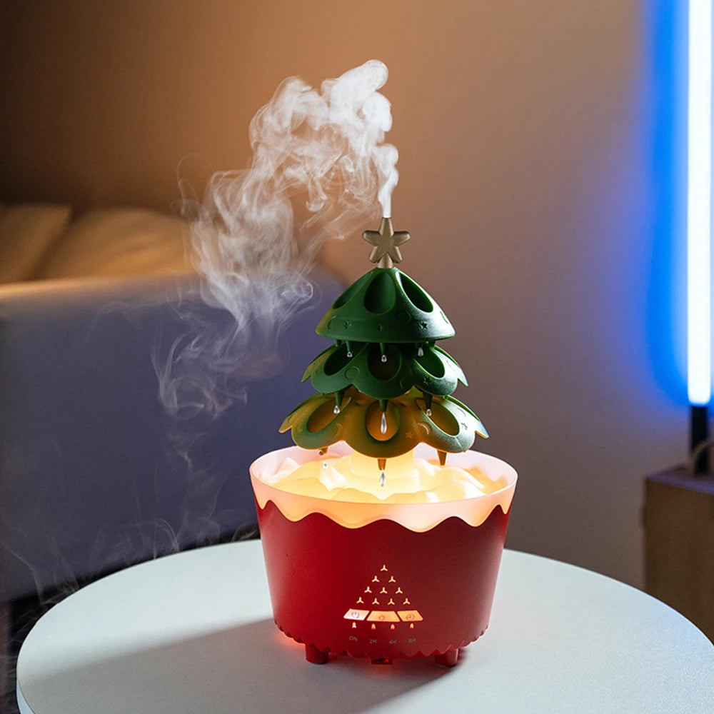 UFO Umbrella Essential Oils Diffuser Large Capacity Humidifier Christmas Jellyfish Aroma Diffuser Raindrop Sleeping Night Lights